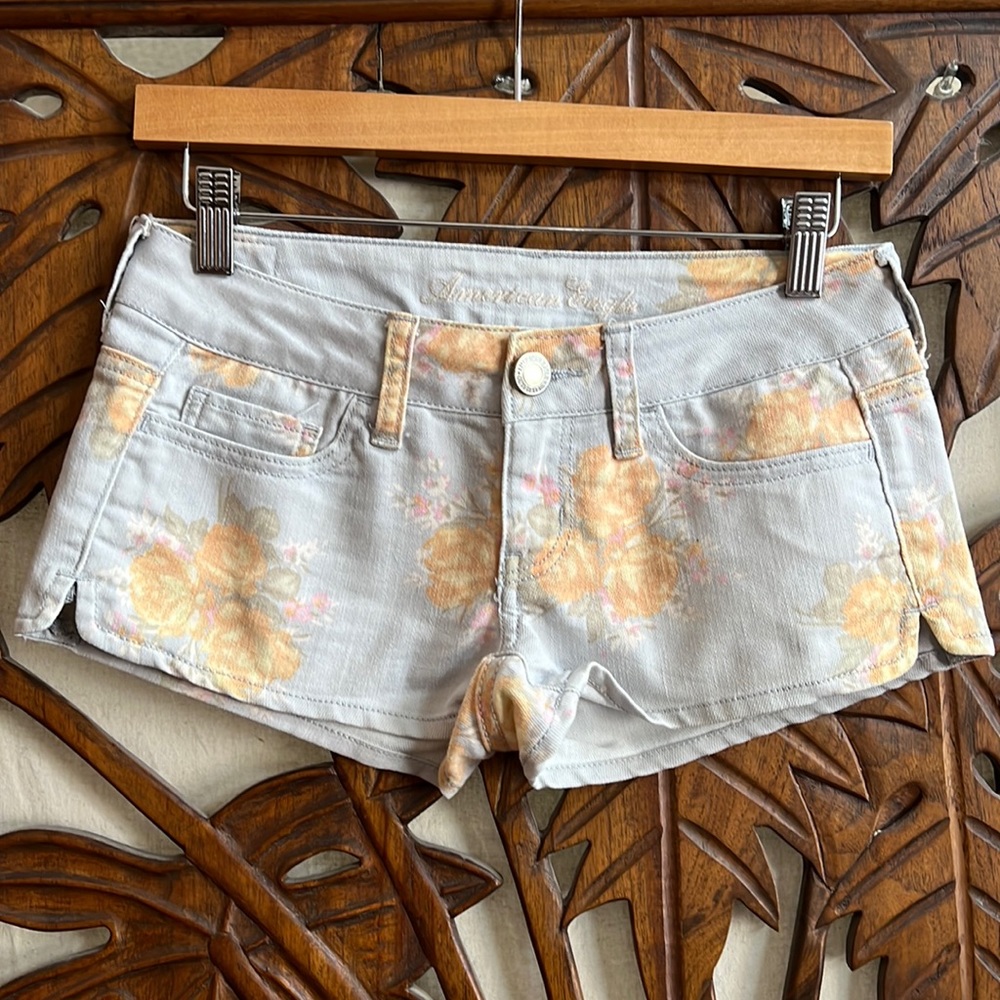 American Eagle lowrise short floral shorts